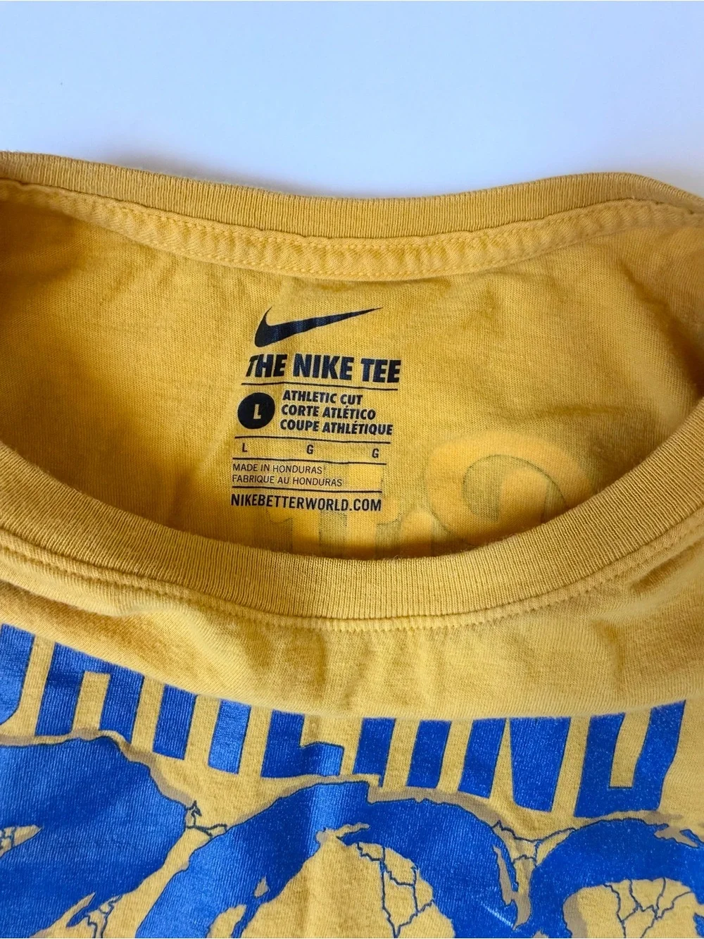 Nike Kids Gold Tee with Blue Oakland Zoo Graphic Youth Boys Size L